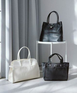 ICB 【新色追加・A4サイズ収納可】ベルトバックルトート ブラック系