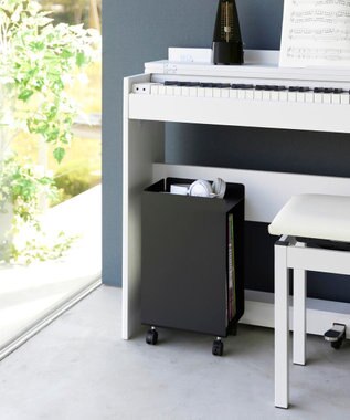 tower ピアノ下楽譜収納ワゴン タワー ブラック ブラック