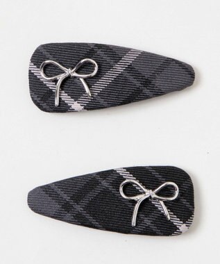 WEGO L2Pパテッドリボンパッチンピン グレーチェック1