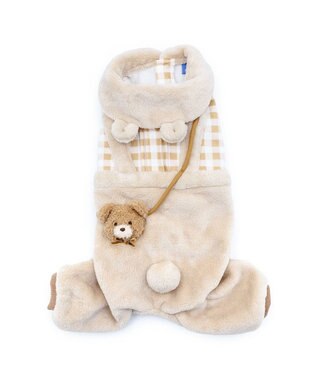 PET PARADISE ペットパラダイス くまちゃん チェックパンツ 小型犬 ベージュ