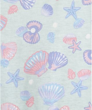 ANY KIDS カットソー サマー ワンピース エメラルドグリーン×シェル