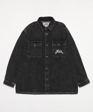 WEGO 【ユニセックス着用ITEM/MLサイズ展開】グラフィックデニムシャツ（LS） デニムブラックソノタ