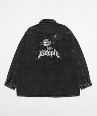 WEGO 【ユニセックス着用ITEM/MLサイズ展開】グラフィックデニムシャツ（LS） デニムブラックソノタ