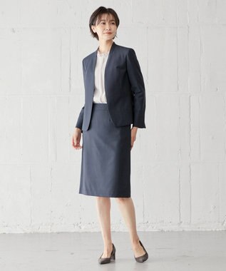 J.PRESS LADIES S BAHARIYE ノーカラー ジャケット ネイビー系