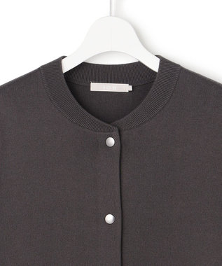 ICB L 【先行予約】 コットンポリエステルスムース カーディガン チャコール