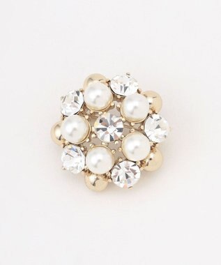 組曲 【好評につき追加販売・2セット】パールビジュー ブローチ ゴールド系