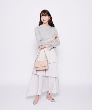 Maison de FLEUR キルティングエナメルバッグ Grayish Pink