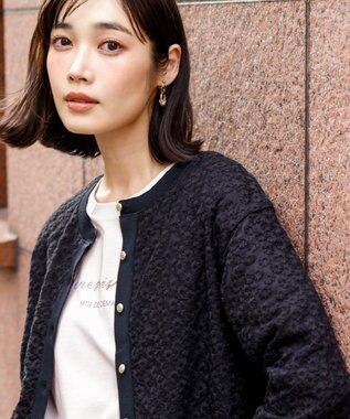 ANY SIS S レーシー ニット ブルゾン ブラック