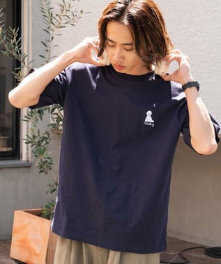 WEGO 【MLサイズ展開/綿100%】グラフィックワンポイントT（SS） ネイビー