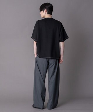 WEGO 【機能T/ユニセックス着用ITEM】カラーステッチワンポイントT（SS） ブラック