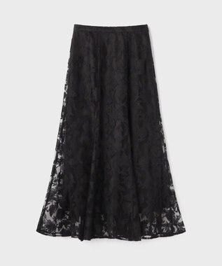 GRACE CONTINENTAL エンブロイダリーフレアスカート ブラック