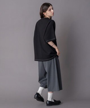WEGO 【機能T/ユニセックス着用ITEM】カラーステッチワンポイントT（SS） ブラック