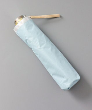 AURORA BLAO (ブラオ) 切り継ぎテープ柄 晴雨兼用傘 (折り畳み・ミニ) ブルー