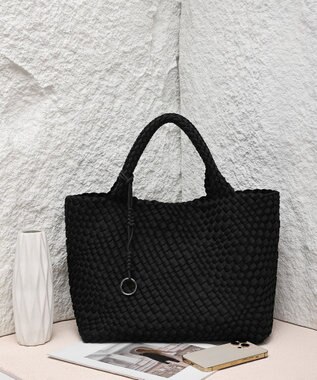 style code 【軽量・弱撥水素材】ネオプレーン　イントレチャート　トートバッグ A4 大容量 ブラック