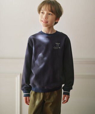 J.PRESS KIDS 【100-130cm】J. レジメンストライプ ロゴ トレーナー ネイビー系