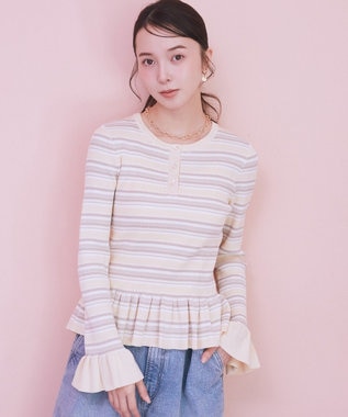 earth music&ecology ペプラムニットプルオーバー