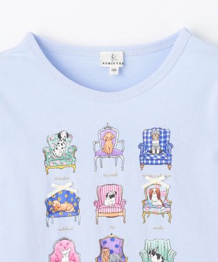 組曲 KIDS 【110-140㎝】アラカルトドッグ Tシャツ サックスブルー