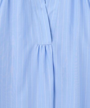 自由区 【洗える】SOMELOSテンセルスキッパー ブラウス サックス×オフ