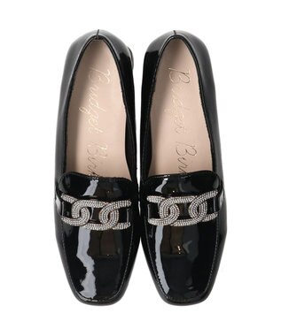 Bridget Birkin 【Bridget Birkin】パールヒールビジューバックルローファー ブラックエナメル