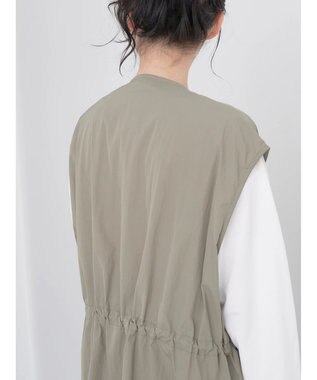 earth music&ecology ドロストコードジレ Khaki