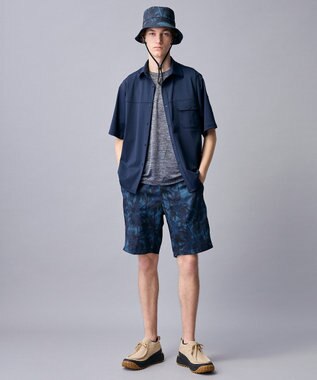 JOSEPH ABBOUD MOUNTAIN 【速乾/軽量/ストレッチ】ライトスラブボタニカルプリント  イージーショーツ ネイビー系5