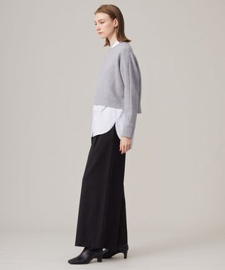 ICB 【洗える】ソフトカシミヤミックス ラメノットヤーンニット ライトグレー系