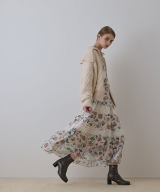 GRACE CONTINENTAL ヘアリーニットコクーンジャケット キナリ