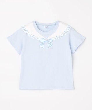 ANY KIDS 【一部店舗/WEB限定】【綿100%】プリント 半袖Tシャツ サックスブルー×セーラー