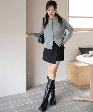 WEGO 【WEB限定/25年秋冬新作】別注USPOLO微起毛カーデ グレー