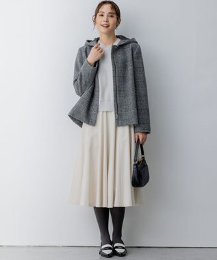 組曲 2WAYショートビーバー フーテッドコート ブラック系3