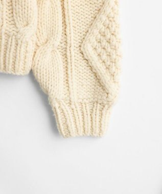 LENO ARAN PULLOVER【UNISEX】アラン柄ニットプルオーバー/カーディガン IVORY