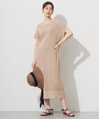 自由区 L 【ワコールコラボ】【カタログ掲載・洗える】レーシーニット ドレス