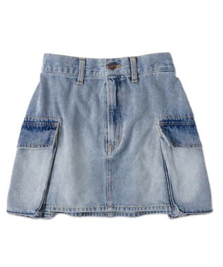 WEGO カーゴポケットデニムミニスカート デニム淡加工色