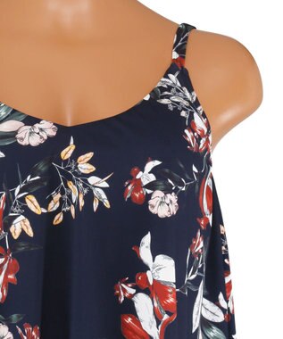 San-ai Resort（三愛水着楽園） 【SALE】ロングパンツセット水着　13L【Coral veil（コーラルヴェール）】 ネイビー