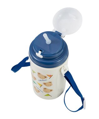 MIKI HOUSE HOT BISCUITS 【ミキハウス】 ミキハウスベア 保冷ストローホッパー（450ｍｌ） 紺