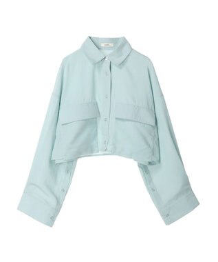 earth music&ecology ビッグポケットショートシャツ Mint Green