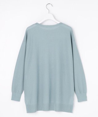 自由区 L ファインゲージスパングルプルオーバー ニット サックス