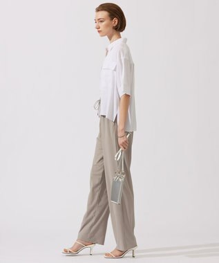 ICB 【接触冷感・UVカット・速乾・洗える】マットスキューバ セミワイドパンツ ライトオリーブ系