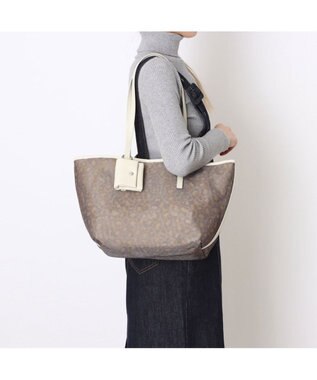 UNBILLION カシュカシュ cachecache / チュールメッシュヒョウ柄プリントトートＬ