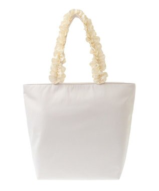 Maison de FLEUR ブランドロゴフリルハンドルトートＭバッグ Ivory