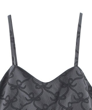 Green Parks ・ＳＵＧＡＲＳＰＯＯＮリボンジャカードキャミワンピ Charcoal Gray