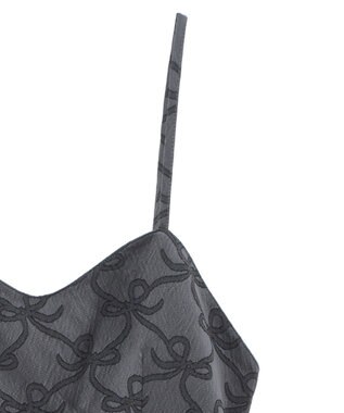 Green Parks ・ＳＵＧＡＲＳＰＯＯＮリボンジャカードキャミワンピ Charcoal Gray