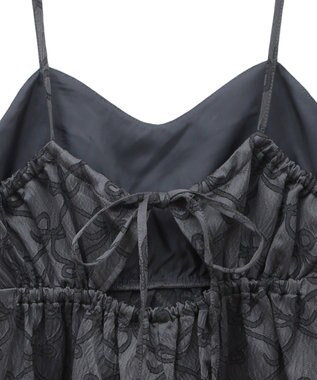 Green Parks ・ＳＵＧＡＲＳＰＯＯＮリボンジャカードキャミワンピ Charcoal Gray