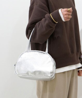 FOLNA RD ホイルレザーボストンバッグ S-SIZE シルバー