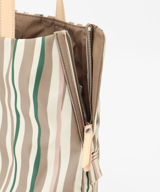 Y'SACCS 【ムック本掲載】ドローイングストライプ　トートバッグ グレージュ