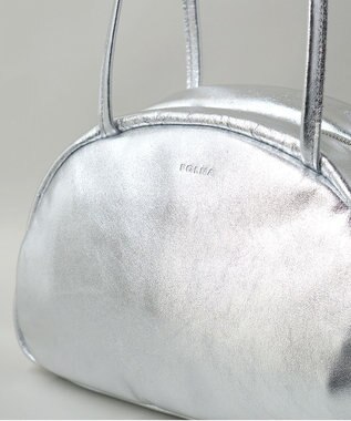 FOLNA RD ホイルレザーボストンバッグ S-SIZE シルバー