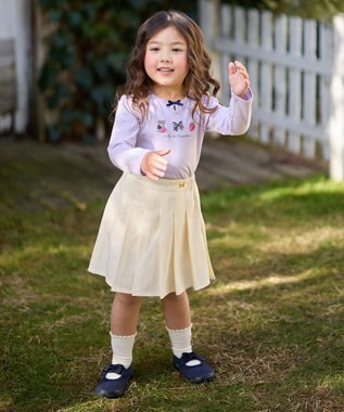 ANY KIDS テディベリー刺繍 長袖Tシャツ ラベンダー