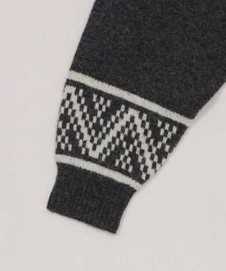 WEGO 雪柄ダブルジップニット ダークグレー