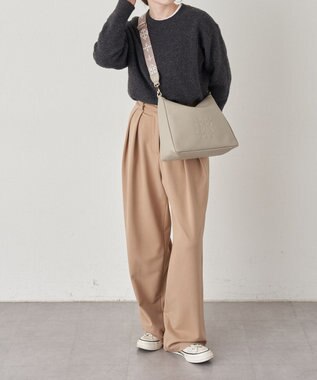 russet エンボスモノグラム2WAYショルダーバッグ(CE-1692) GrayBeige