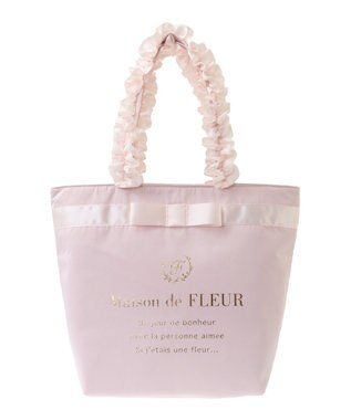 Maison de FLEUR ブランドロゴフリルハンドルトートＭバッグ Light Pink